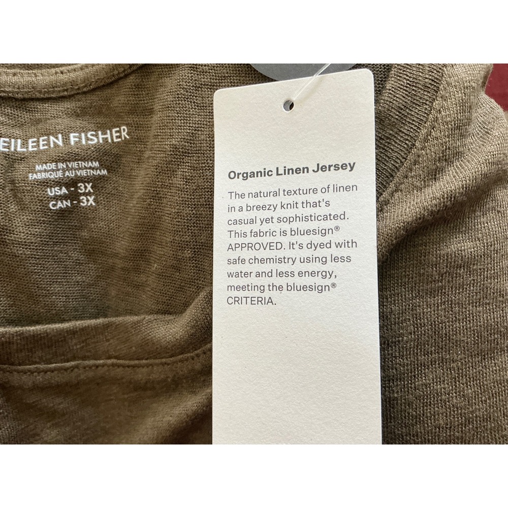 Eileen Fisher Crew Neck Tee Branch Brown Size 3X New With‎ Tags - Picture 4 of 6